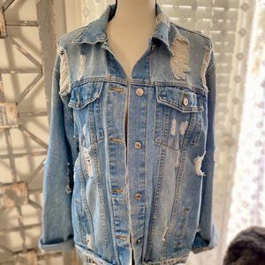 Distressed Oversized Levi's Jean Jacket